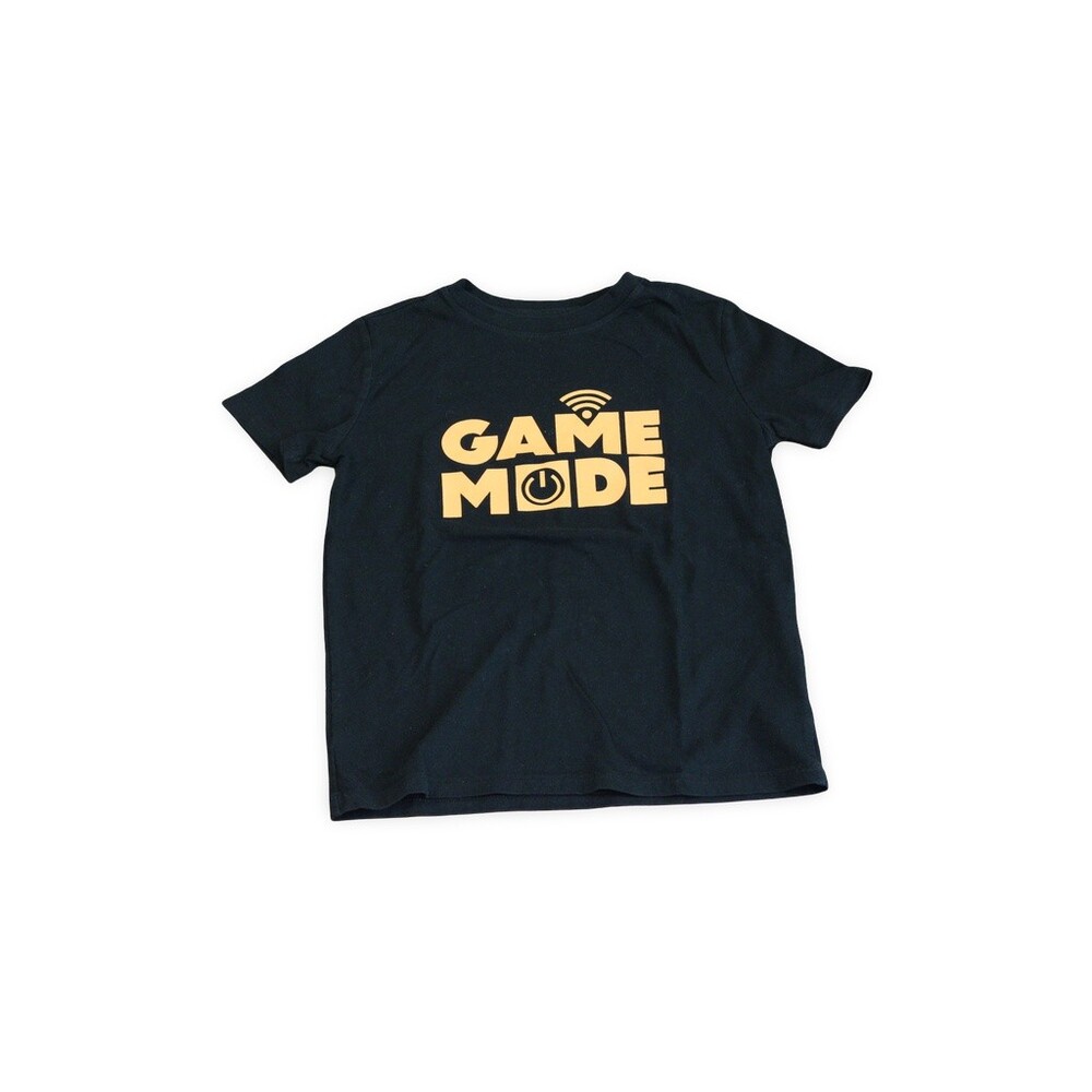 Cat & Jack Black Short Sleeve Kids T-Shirt Game Mode Print